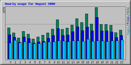 Hourly usage for August 2008