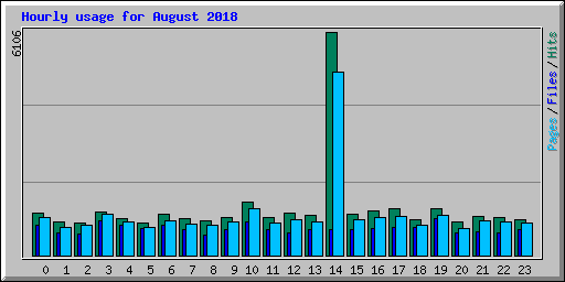 Hourly usage for August 2018